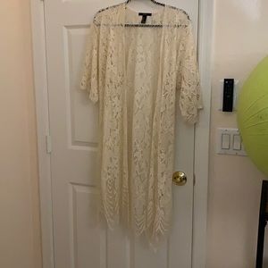 Off white lace duster